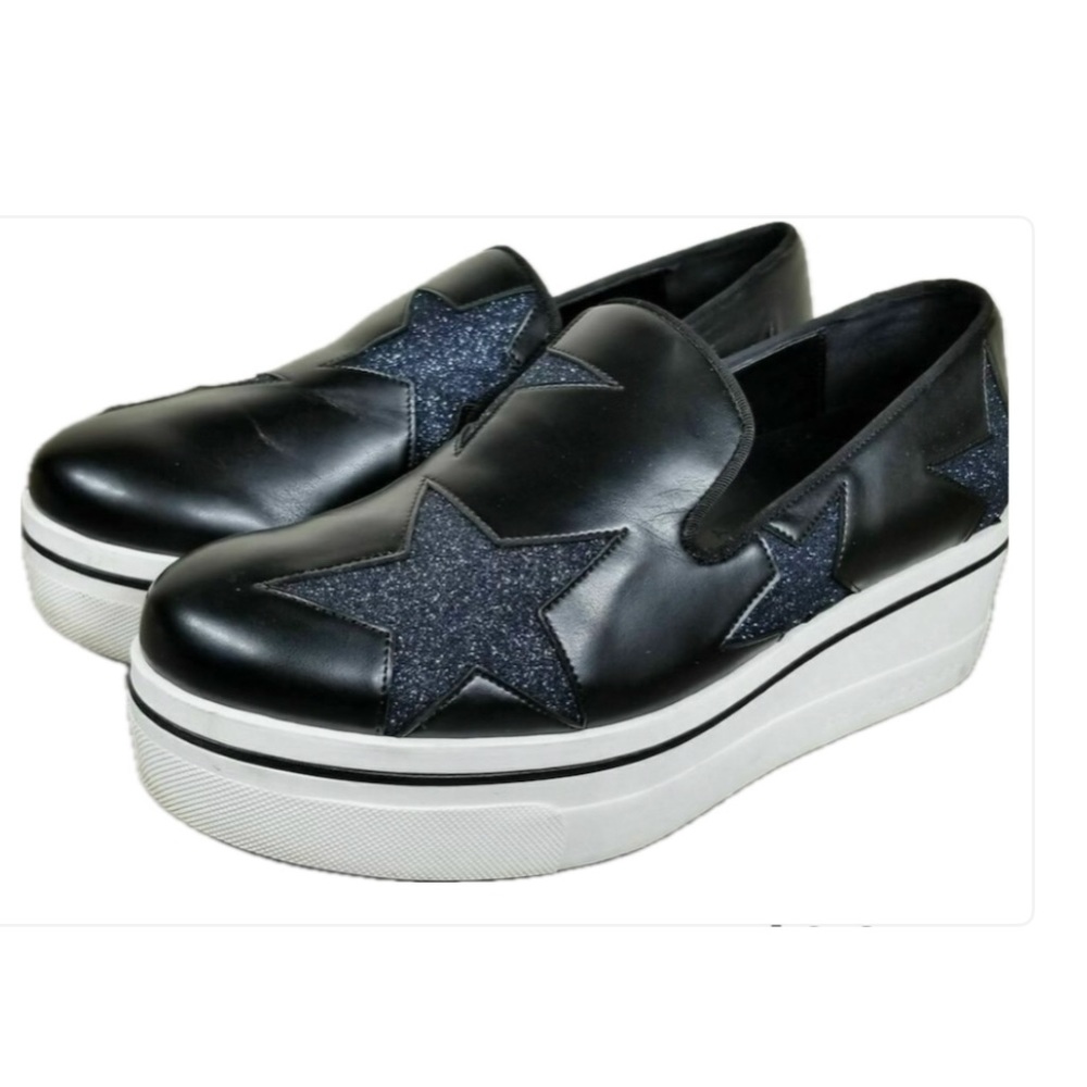 🌺Stella McCartney Black Star Slip-On Sneakers